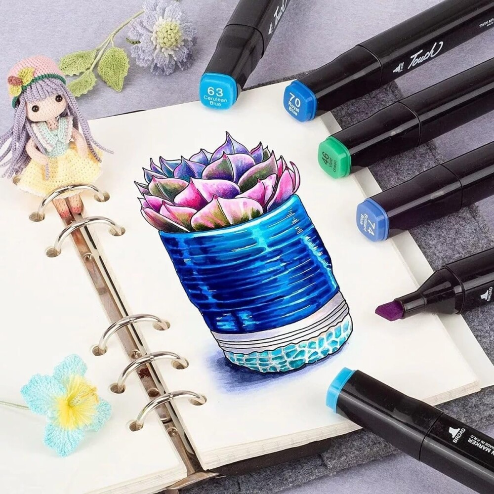 Set De Marcadores Drypens x120 Doble Punta Con Estuche Set De Marcadores Drypens x120 Doble Punta Con Estuche
