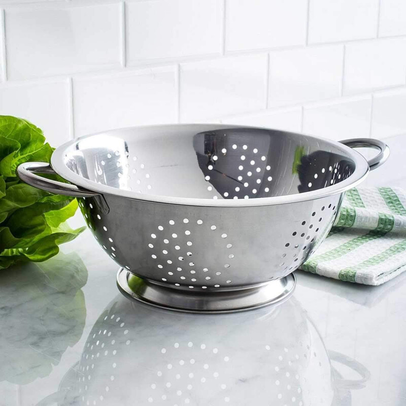 Colador hondo D28 cm acero Gris metalizado