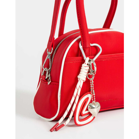 Cartera Bowling Con Charm Rojo Burdeaux