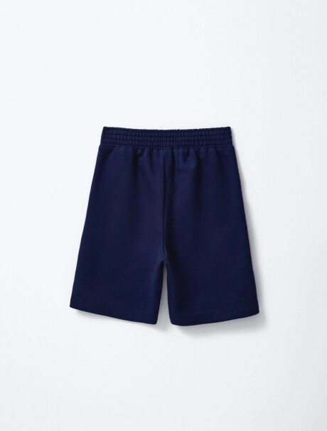 BERMUDA BÁSICA DE NIÑO EN ALGODÓN AZUL OSCURO