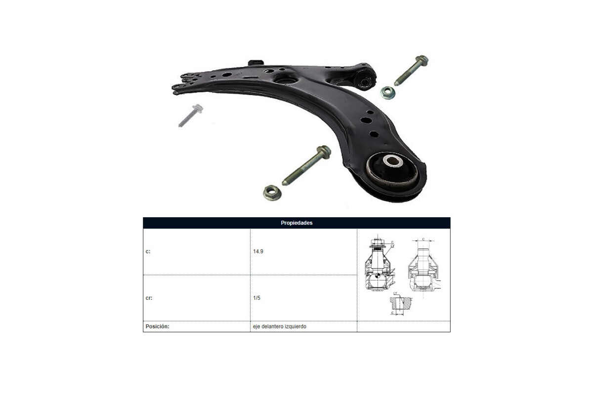 Parilla De Suspension Del Audi A3, Volks Bora/Golf 96-25 Der/Izq Parilla De Suspension Del Audi A3, Volks Bora/Golf 96-25 Der/Izq