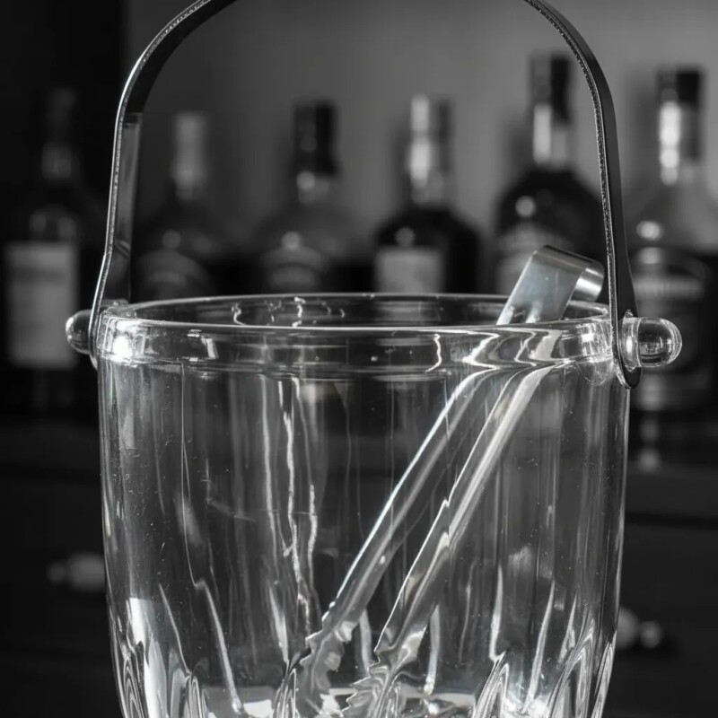 Hielera De Vidrio Con Asa De Metal Y Pinza - X-ICE Hielera De Vidrio Con Asa De Metal Y Pinza - X-ICE