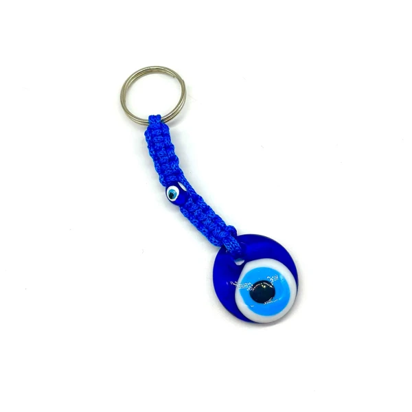Llavero ojo turco cuerda Azul