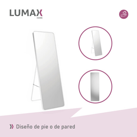 Espejo de pie o pared Glamour Lumax 165x60 cm living dormitorio Blanco