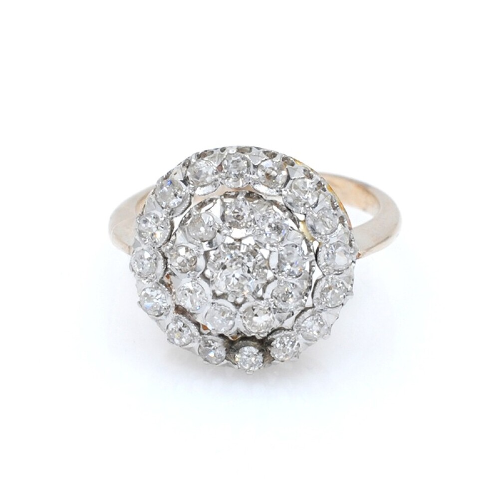Anillo en oro 18k de 2 tonos y brillantes Anillo en oro 18k de 2 tonos y brillantes