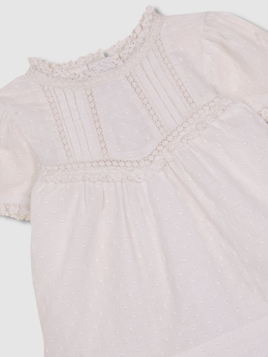 Vestido Con Tiras Bordadas Piedra