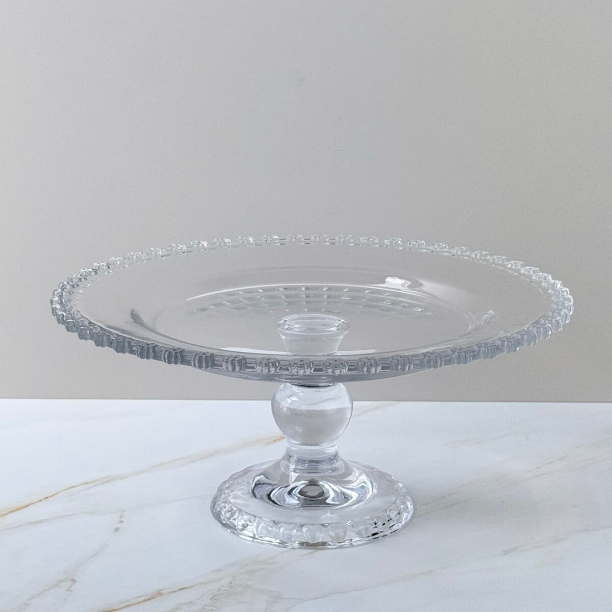 Plato Torta Redondo de Vidrio con Pie Ø32cm x Alt 15cm 