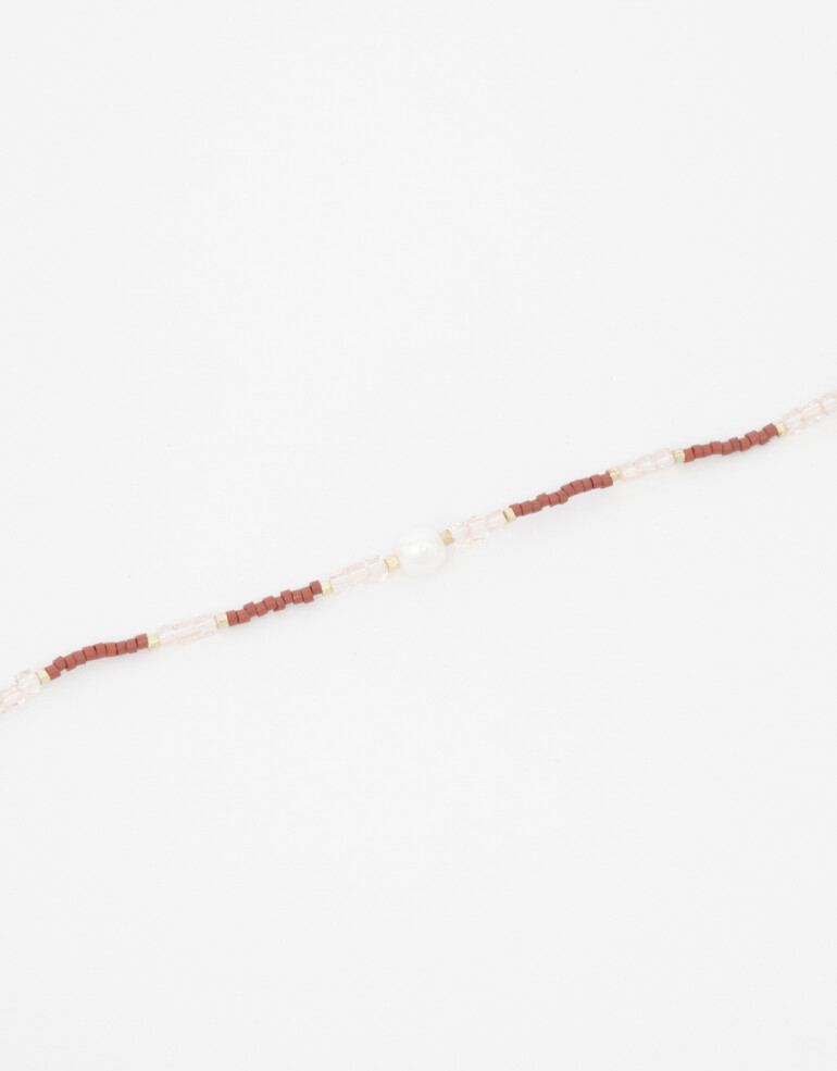 Pulseras Flexibles Perla Pulsera Flexible Con Beads Y Perlas. - Dorado