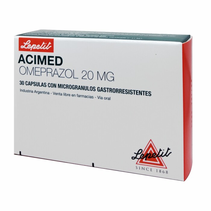 ACIMED OMEPRAZOL 20 MG. CJ X 30 CAPS. única