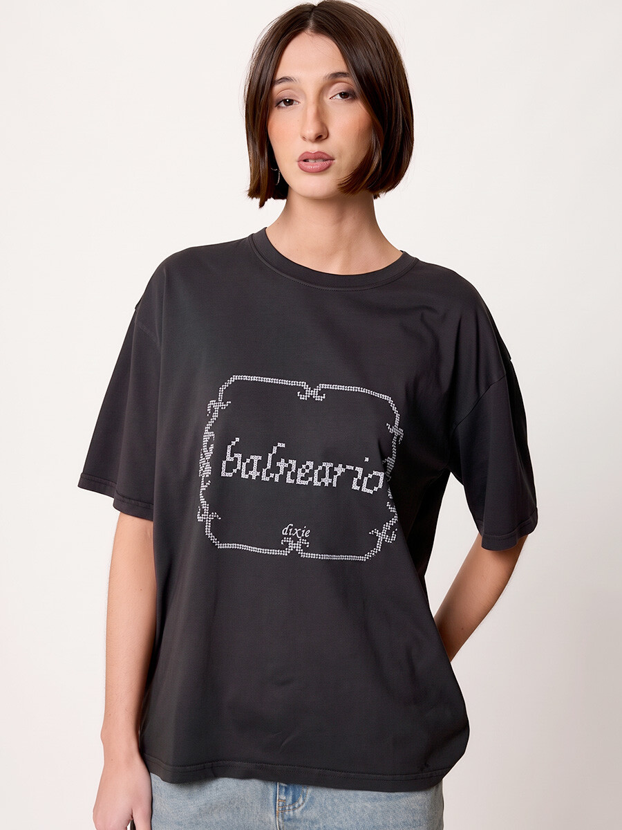 T-SHIRT M/C BALNEARIO DIXIE - Negro 