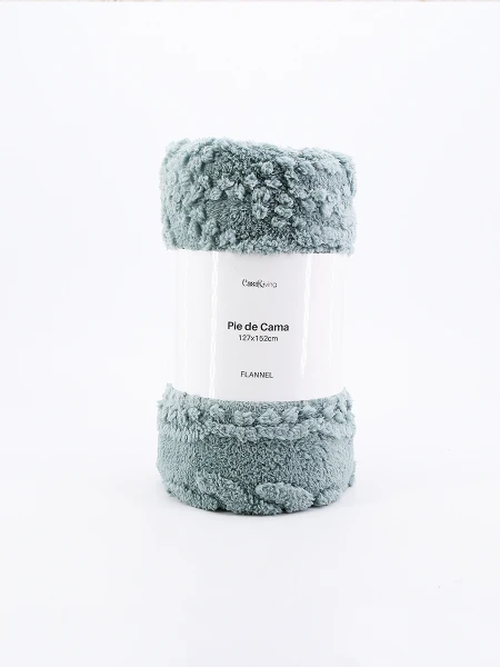 PIE DE CAMA FLANNEL MOSAICO GRIS