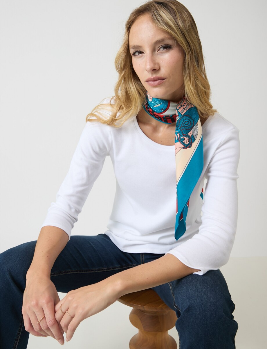 Pashmina Printed - Multi/petroleo 