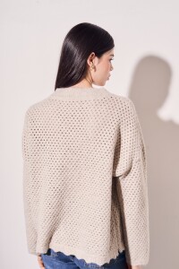Sweater Texturado Lurex Beige Melange