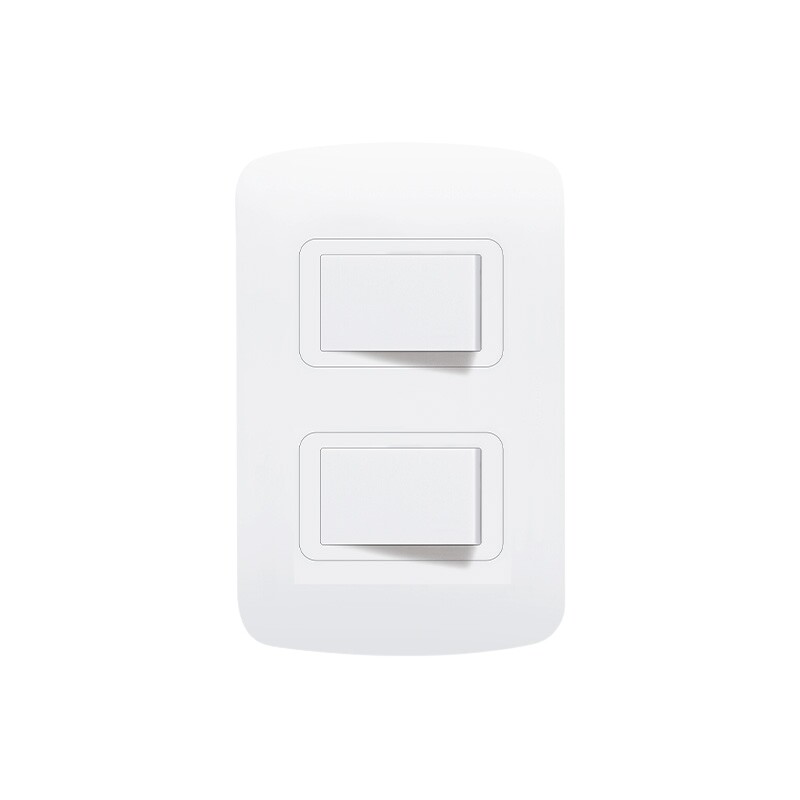Atenea Plus con 2 Interruptores Unipolares Interruptor Unipolar Doble 2 Teclas Atenea Plus