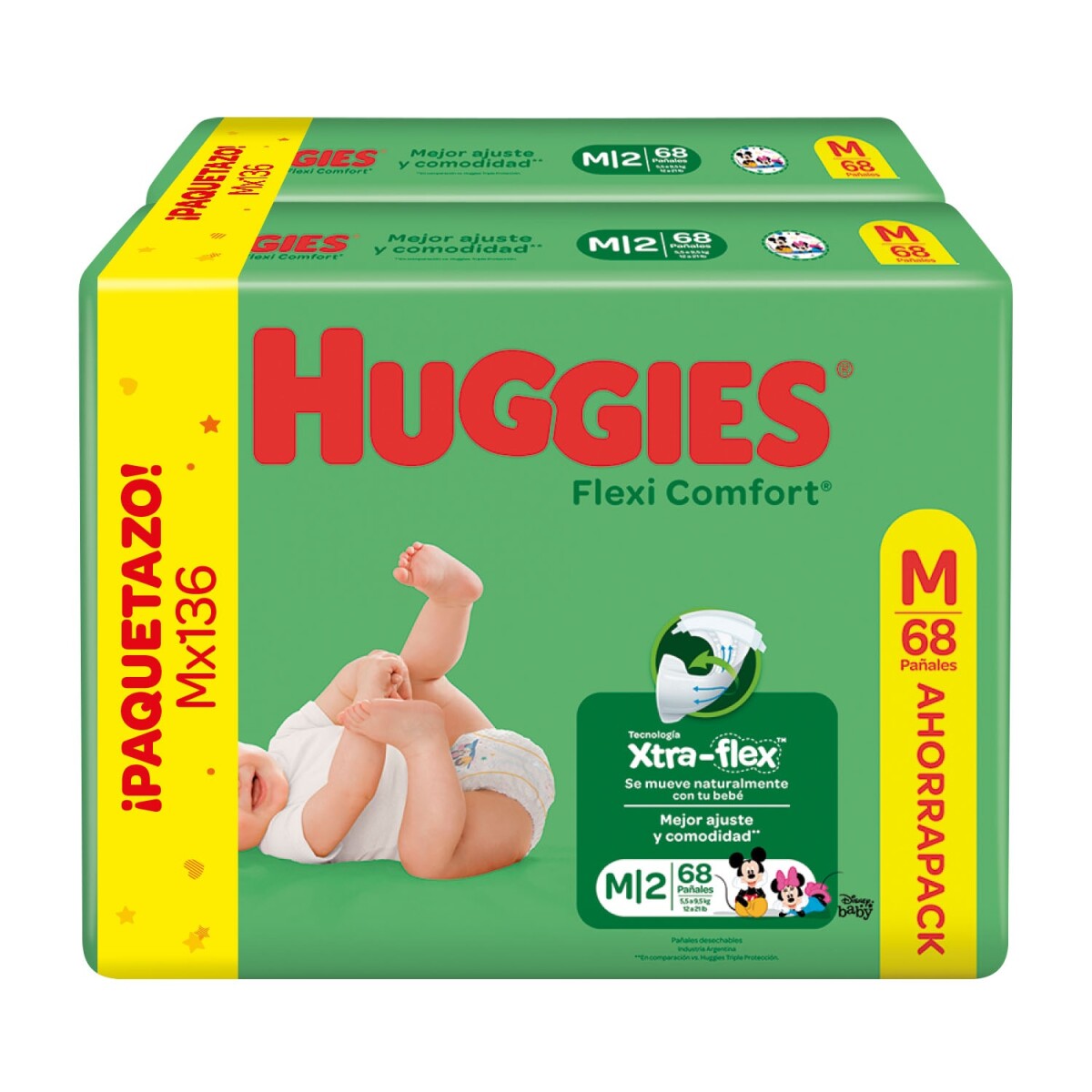 Pañales Huggies Flexi Comfort M X 136 