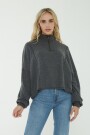 ADA COZY HEATHERED HALF ZIP LO Gris