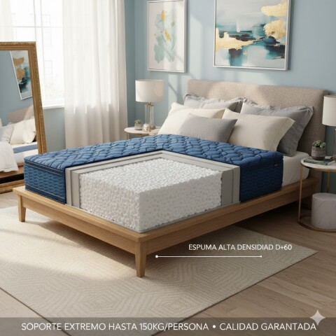 Colchon GRAVA Zafiro® - 2 Plazas - Espuma - 140x190x29 cm - Hasta 150 Kg - GARANTIA 5 AÑOS Colchon GRAVA Zafiro® - 2 Plazas - Espuma - 140x190x29 cm - Hasta 150 Kg - GARANTIA 5 AÑOS