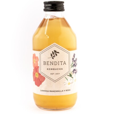 Bendita Kombucha lavanda, manzanilla y rosas 250 ml Bendita Kombucha lavanda, manzanilla y rosas 250 ml