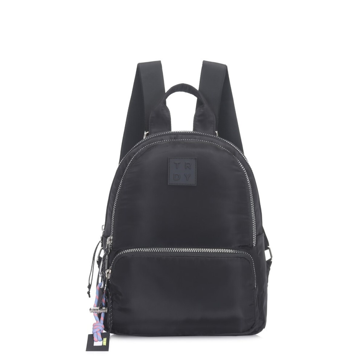 Mochila nylon tela cierres - Negro 