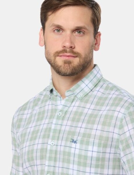 CAMISA CUADROS DE LINO Verde