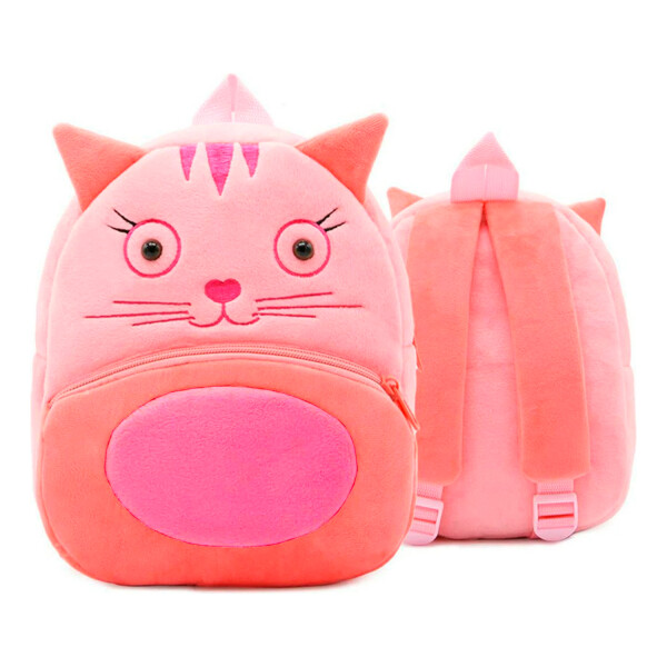 Mochila Infantil Animales De Peluche Niños Escuela 3d Variante Color Rosa Pantera