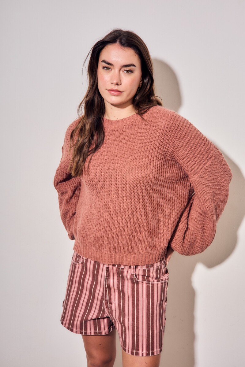 Sweater Bouclé Texturado Terracota