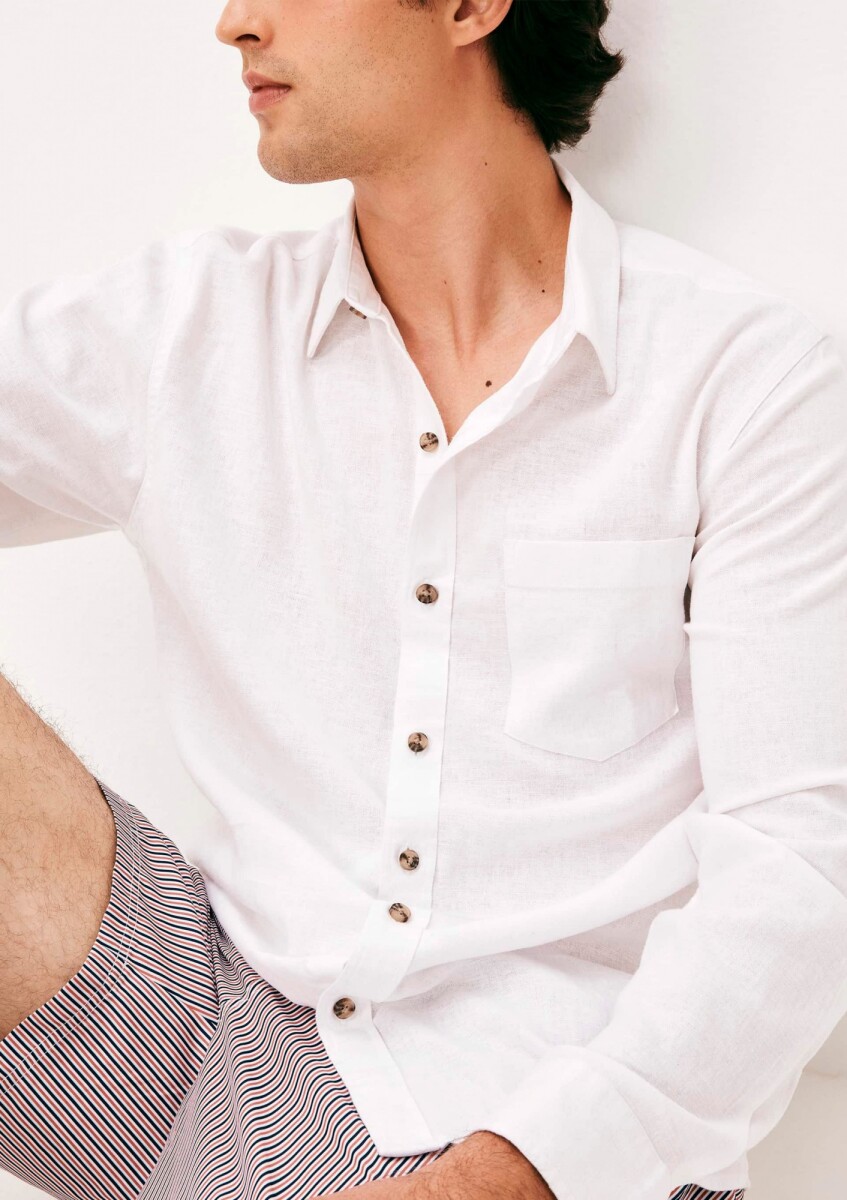 CAMISA BÁSICA MASCULINA - BLANCO 