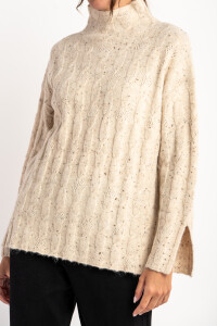 Polera Texturada Bouttonne Beige Melange