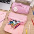 Cartuchera Escolar Kawaii Gatito 3D 2 Cierres Infantil Atrix Variante Color Rosado