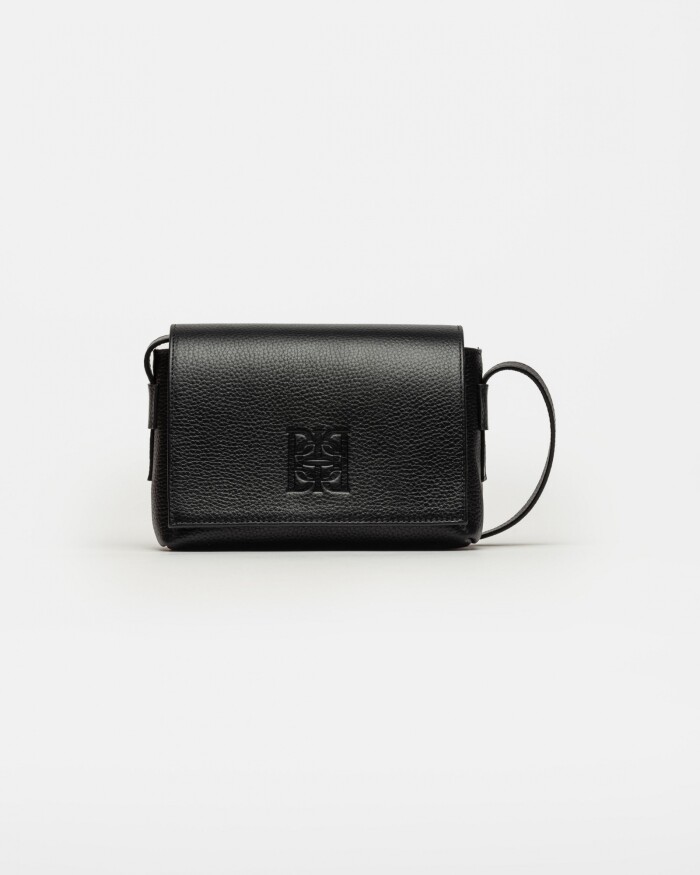 Mini bag Hana en cuero graneado Negro