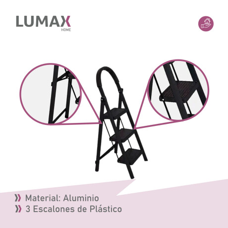 Escalera Tijera 3 Escalones Base Antideslizante Negro