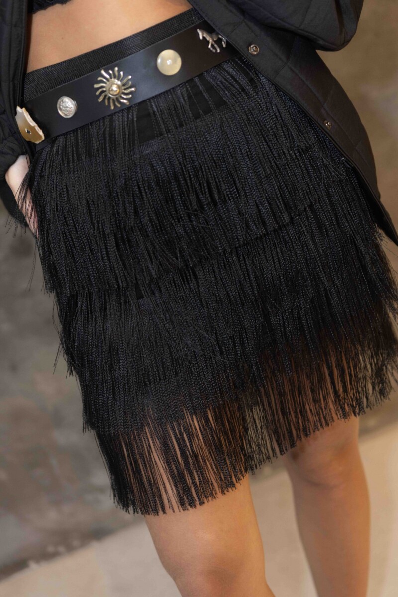 Raphia Skirt - Negro 