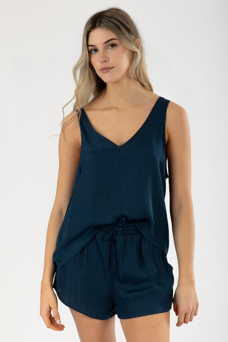 Pijama dull satin Azul