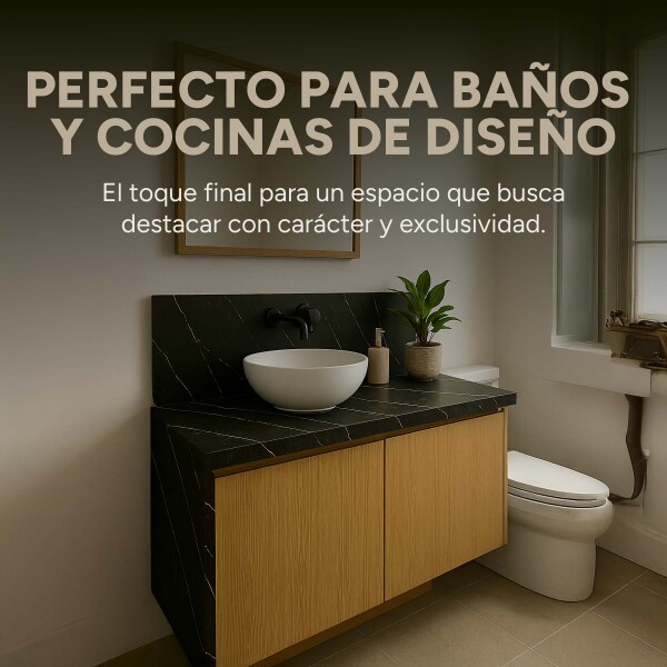 Pack x20 Placa PVC Símil Mármol 2,44x1,22m 3mm Resistente Mármol Negro