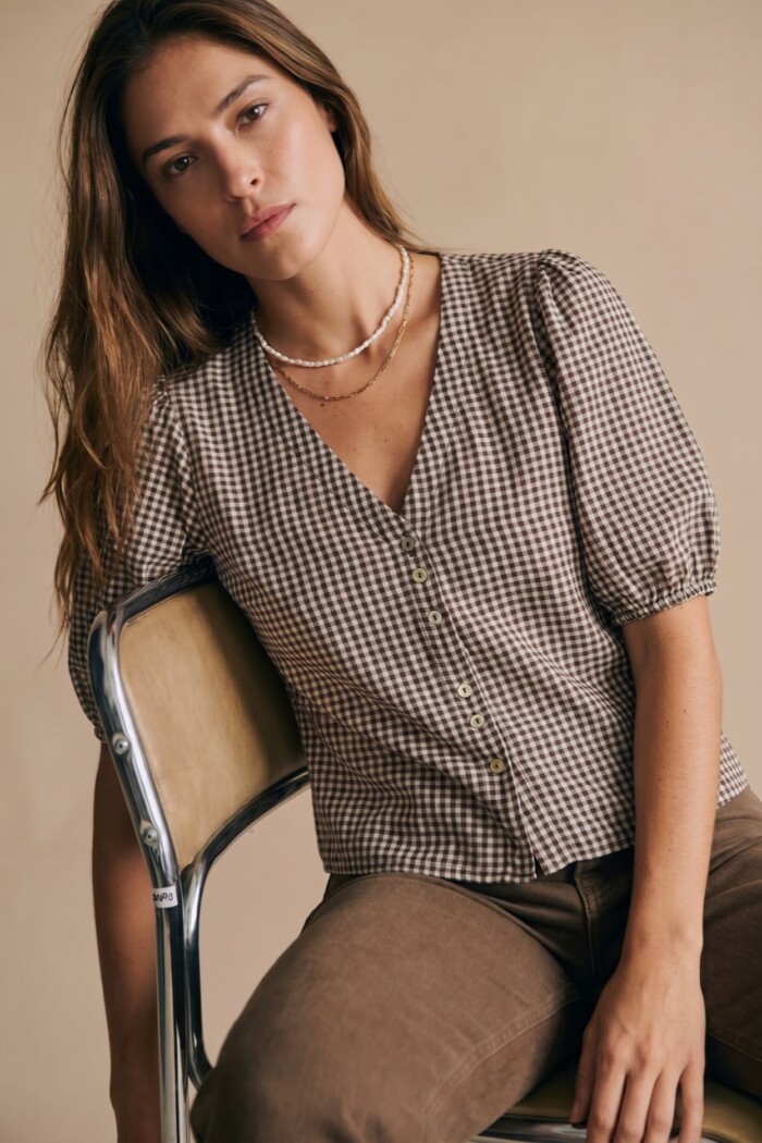 Blusa Gingham Chocolate