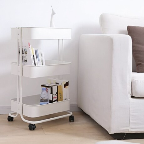 Carrito Organizador Multiuso Selecta Metálico 3 Estantes Blanco