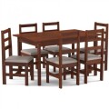 JUEGO DE COMEDOR MAHOGANY MESA + 6 SILLAS - MADERA MACIZA JUEGO DE COMEDOR MAHOGANY MESA + 6 SILLAS - MADERA MACIZA