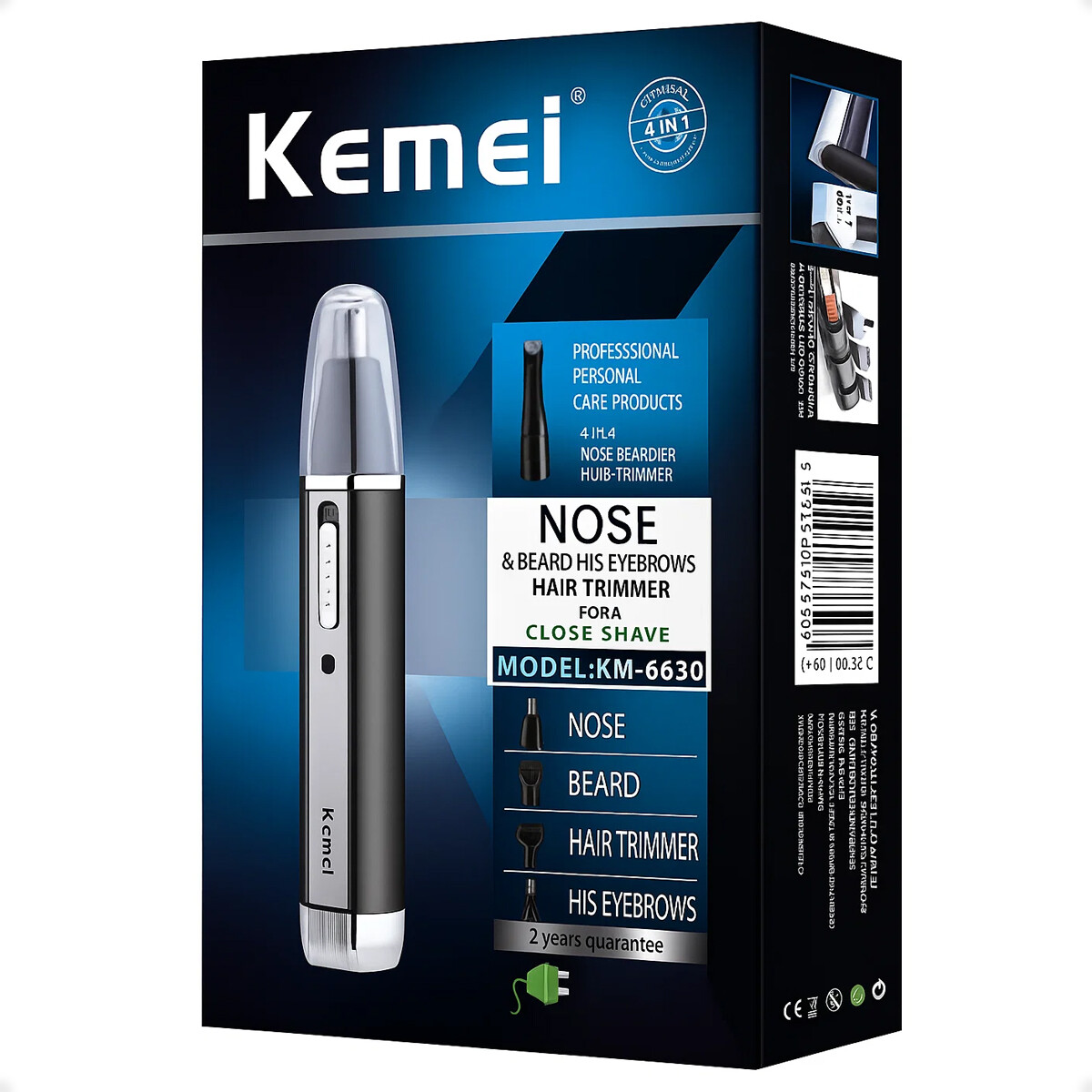 Afeitadora Kemei 4 En 1 Recargable Depiladora Barba Ceja Nariz Oreja 
