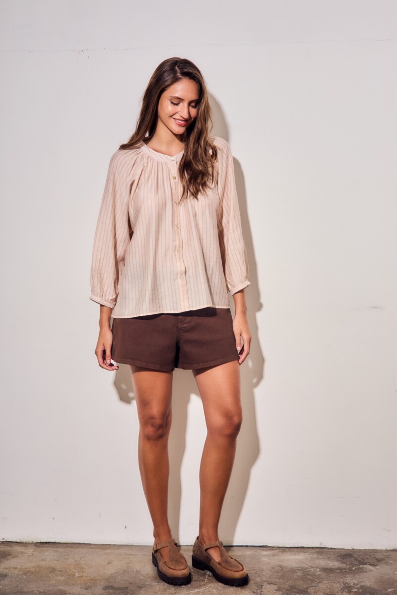 Blusa A Rayas Rosa