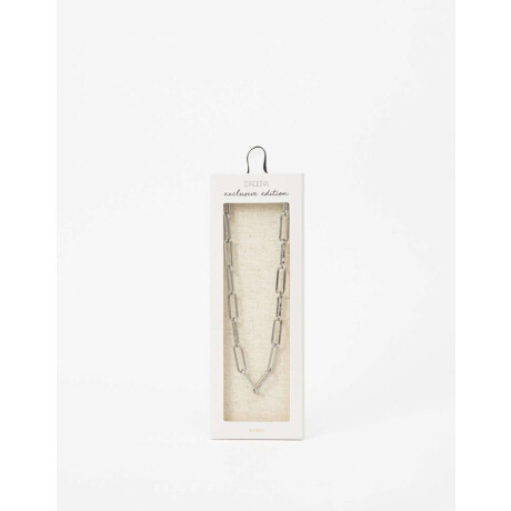 Collar Corto Eslabones De Acero Plateado