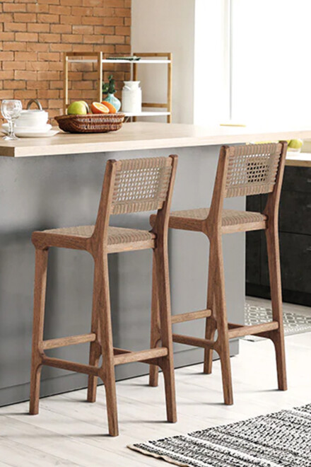 TRACO BANQUETA BANQUETA ALTA TRACO CUERDA RAMI 40x46x106/75CM JATOBA