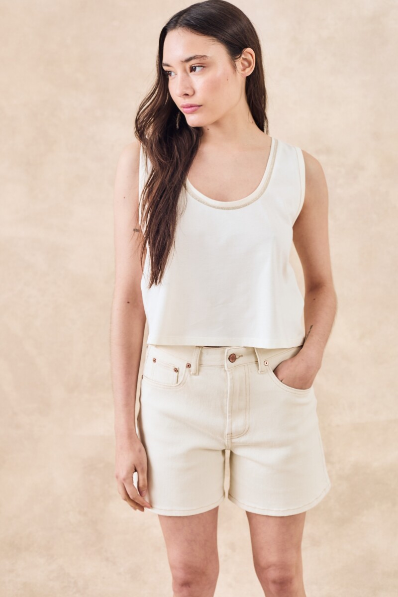 Top Cinta Metalizada Crudo