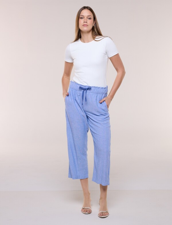 Capri De Lino Con Lazo AZUL