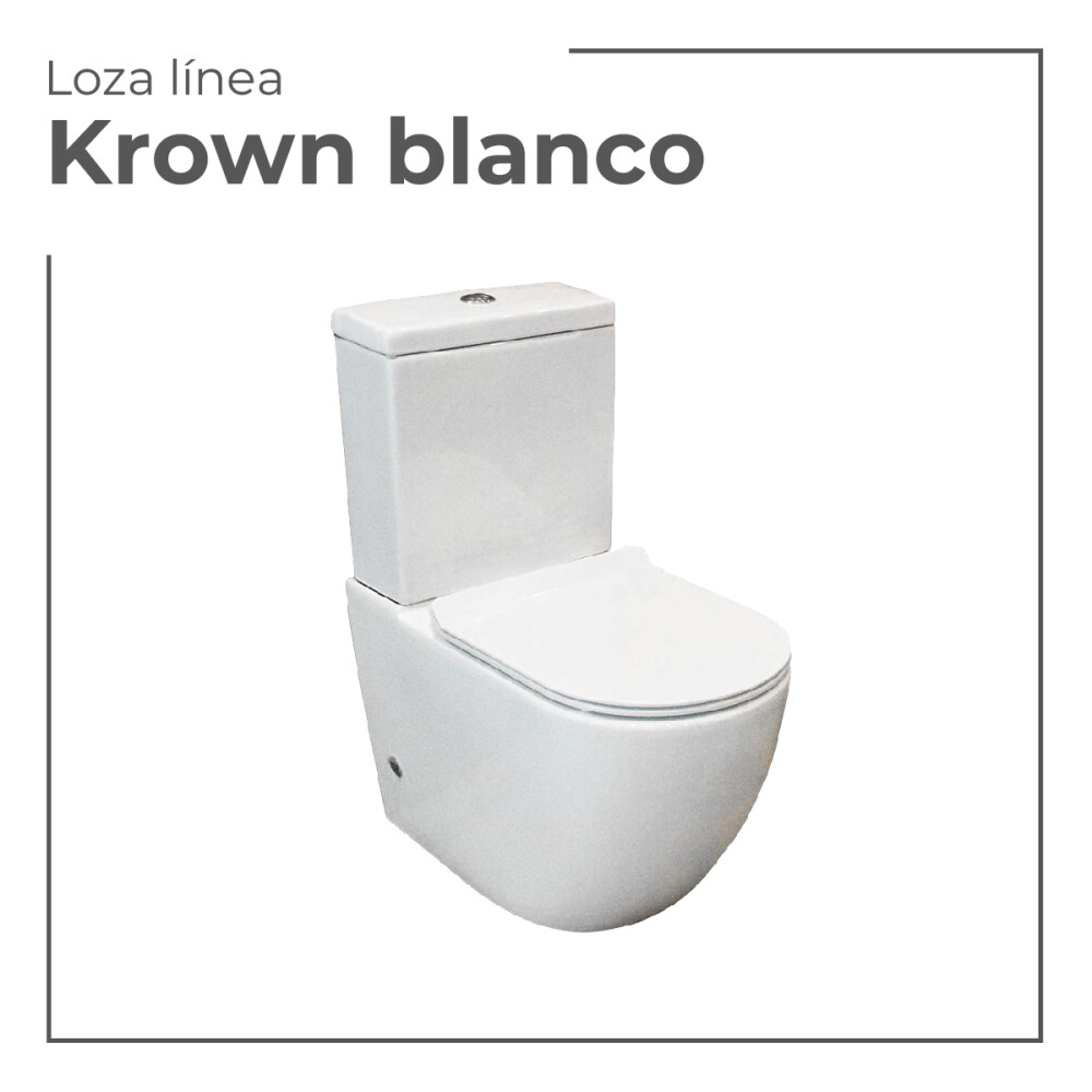 Juego de Inodoro con mochila y Tapa modelo Krown Blanco Juego De Inodoro Con Mochila Y Tapa Modelo Krown Blanco