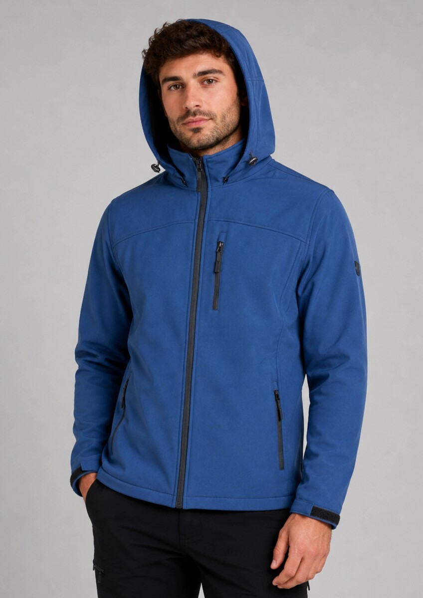 Campera de Neopreno para hombre con capucha desmontable - Color Azul 