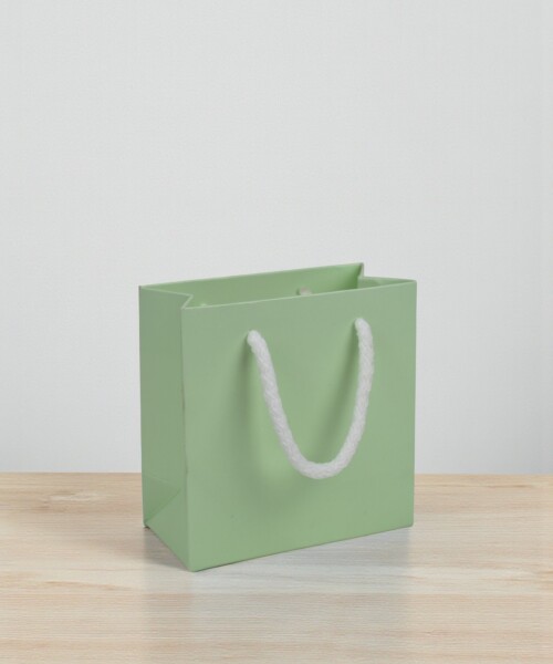 Bolsa cartulina 10x05x10 cm PASTEL AQUA