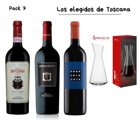 Los Elegidos de Toscana ,Montesodi Riserva , Mormoreto , Brancaia IL Blu y un Decanter Spiegelau Style Los Elegidos de Toscana ,Montesodi Riserva , Mormoreto , Brancaia IL Blu y un Decanter Spiegelau Style