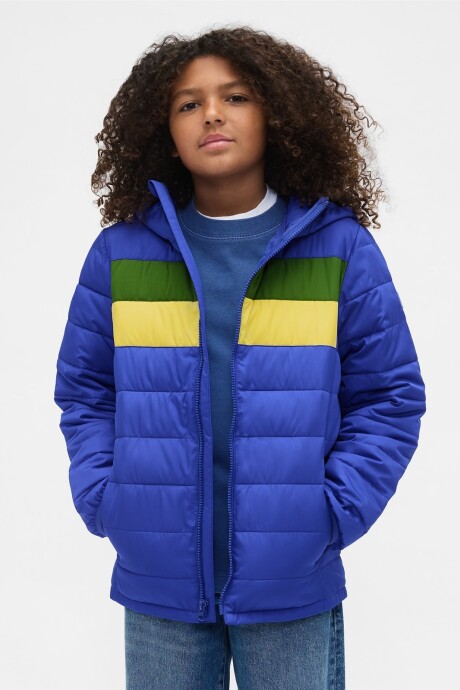 Campera Puffer Logo Gap Niño Royal Gem