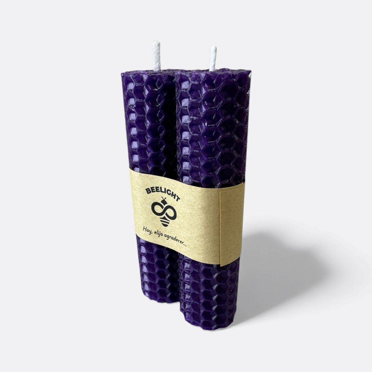Vela De Miel Gruesa X2 De Colores - Violeta 