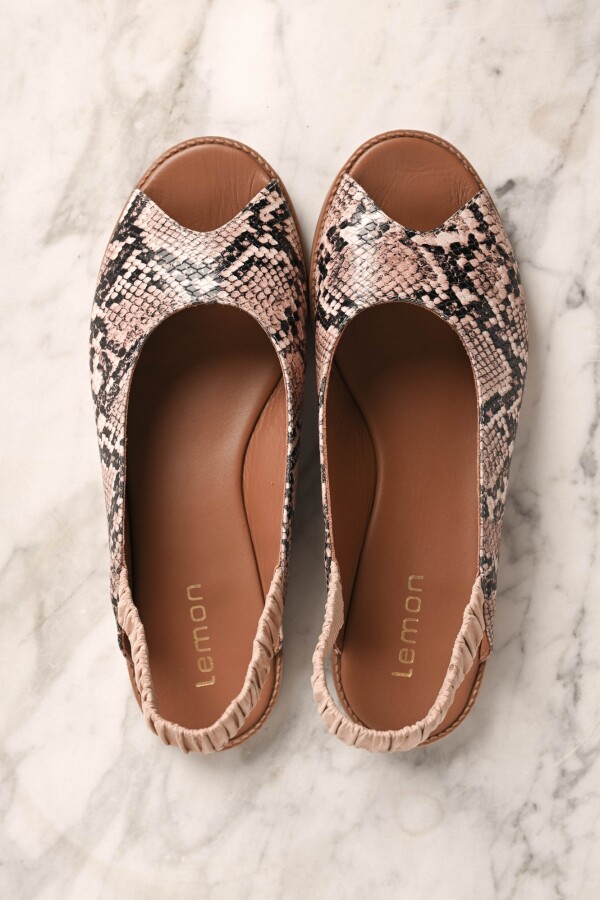 Zapatos Snake Cuero Beige